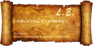 Ledniczky Erzsébet névjegykártya